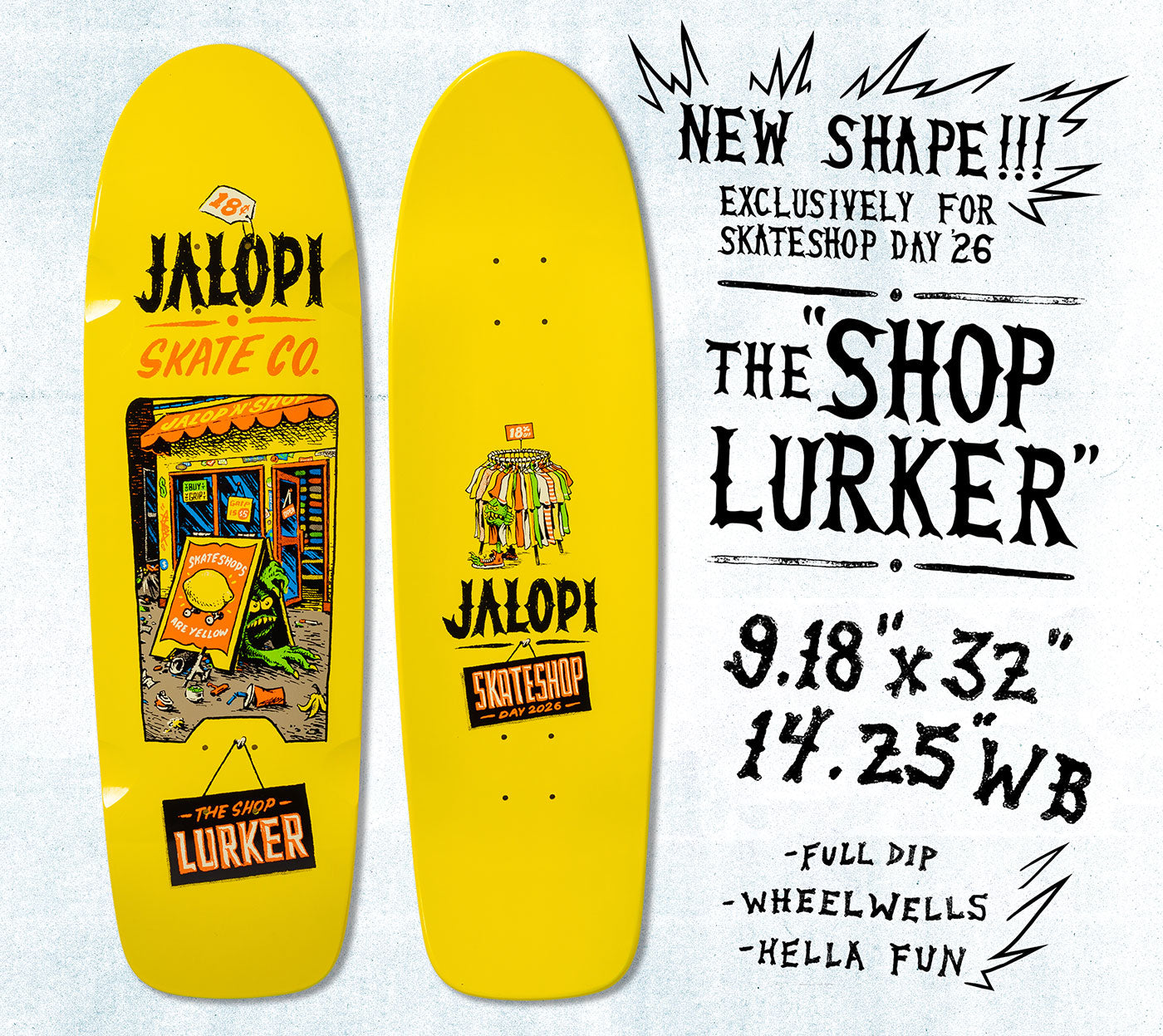 Antihero Jalopi Lurker Skateshop Day 2026 Deck 9.18
