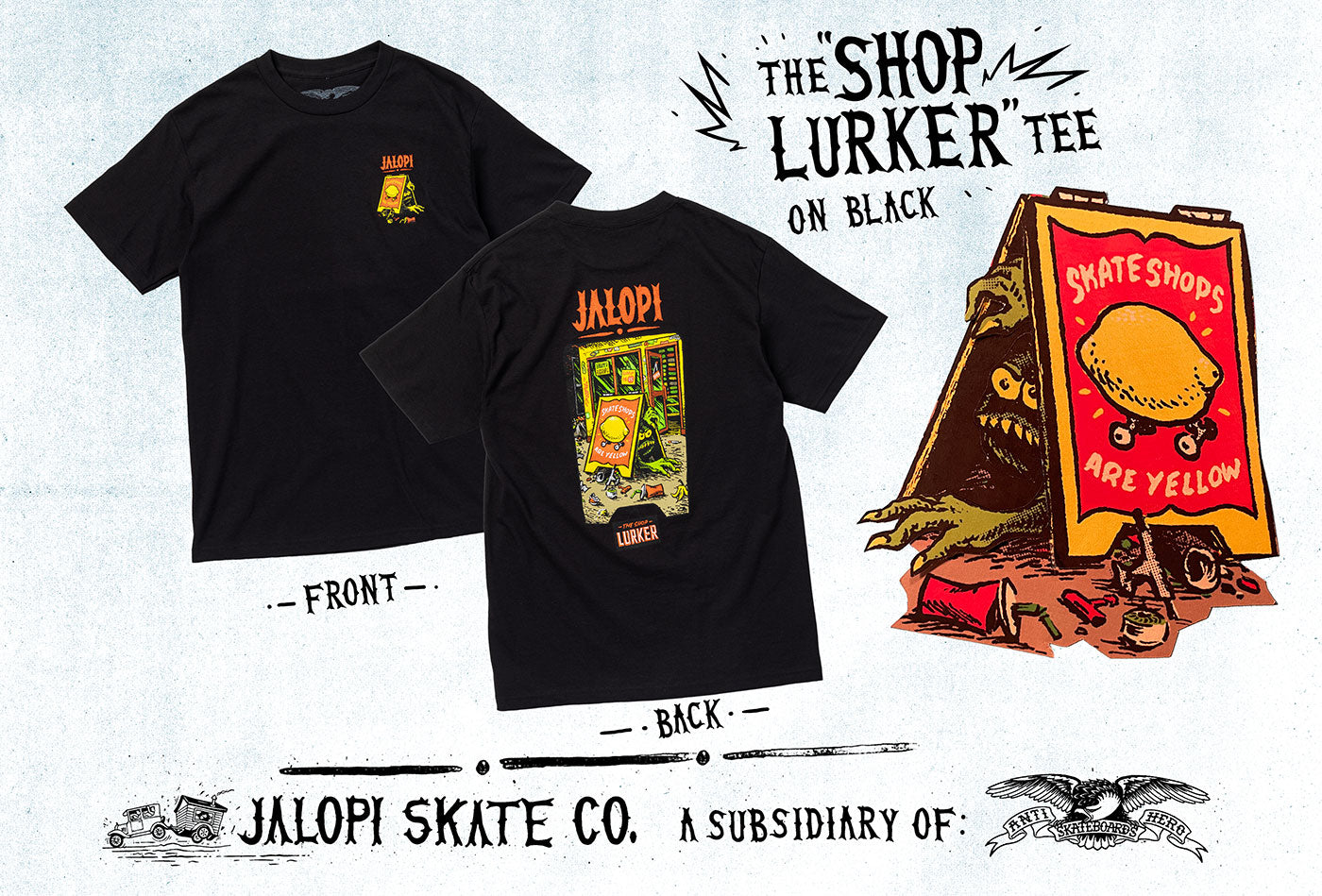 Antihero Jalopi Shoplurker S/S Tee Skateshop Day 2026 - Black