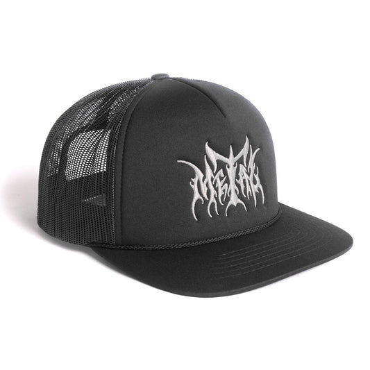 Metal Logo Trucker Hat - Black