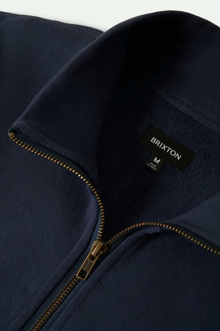 Brixton Embroidered Heavyweight Half Zip - Mood Indigo