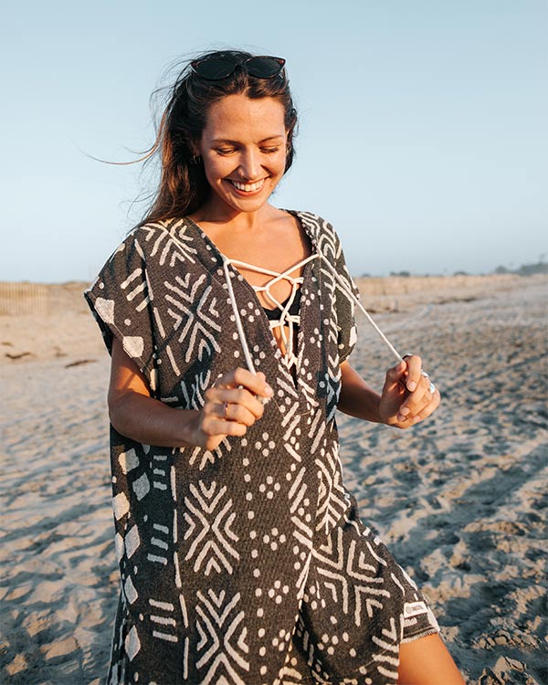 Sand Cloud Adobe Mudcloth Cover Up - Black