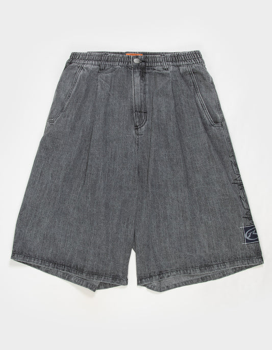 Mista Slub Elastic Short - Washed Black