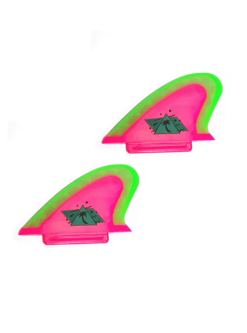 Catch Surf Safety Hi-Perf Twin Fin Set - Hot Pink/Neon Lime