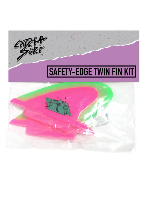 Catch Surf Safety Hi-Perf Twin Fin Set - Hot Pink/Neon Lime