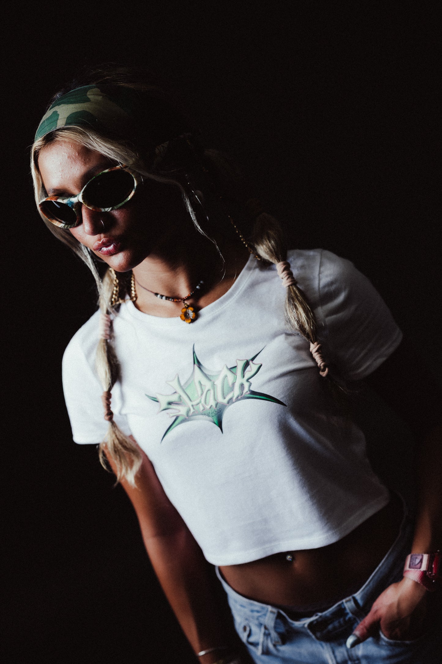 Shack Star Women's Baby Tee - White
