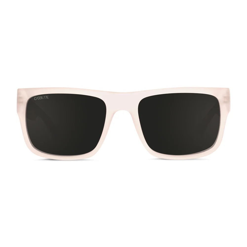 Cassette Optics Stockholm Sunglasses - Matte Clear / Smoke Polarized Lens