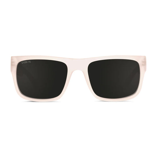Cassette Optics Stockholm Sunglasses - Matte Clear / Smoke Polarized Lens