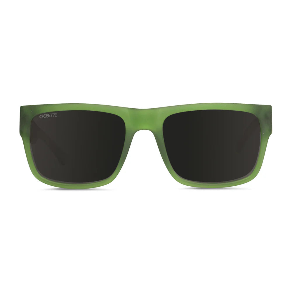 Cassette Optics Stockholm Sunglasses - Matte Olive Green / Smoke Polarized Lens