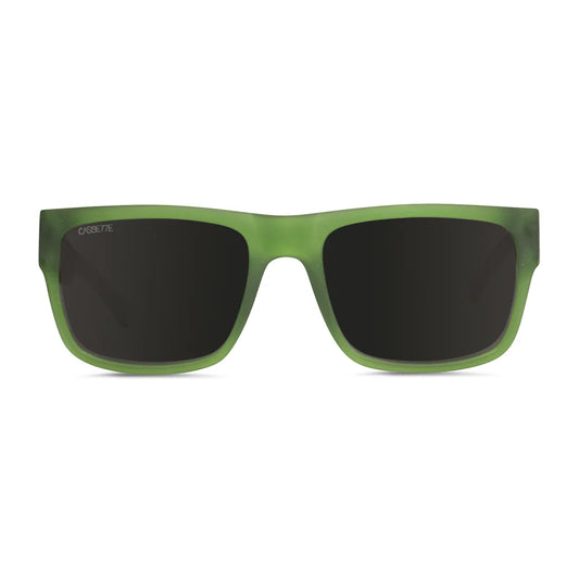 Cassette Optics Stockholm Sunglasses - Matte Olive Green / Smoke Polarized Lens