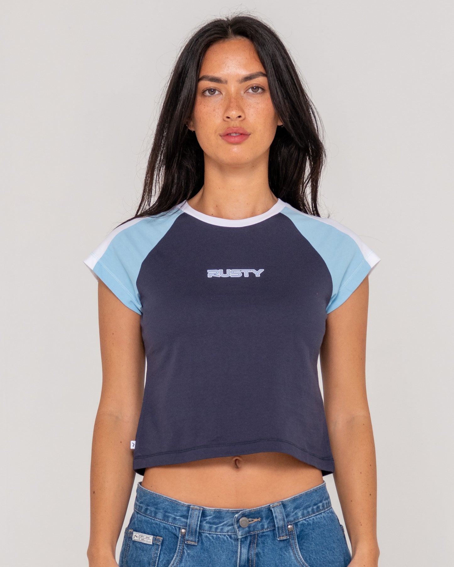 Bradley Mini Cap Sleeve Tee T-Shirt - Navy Blue