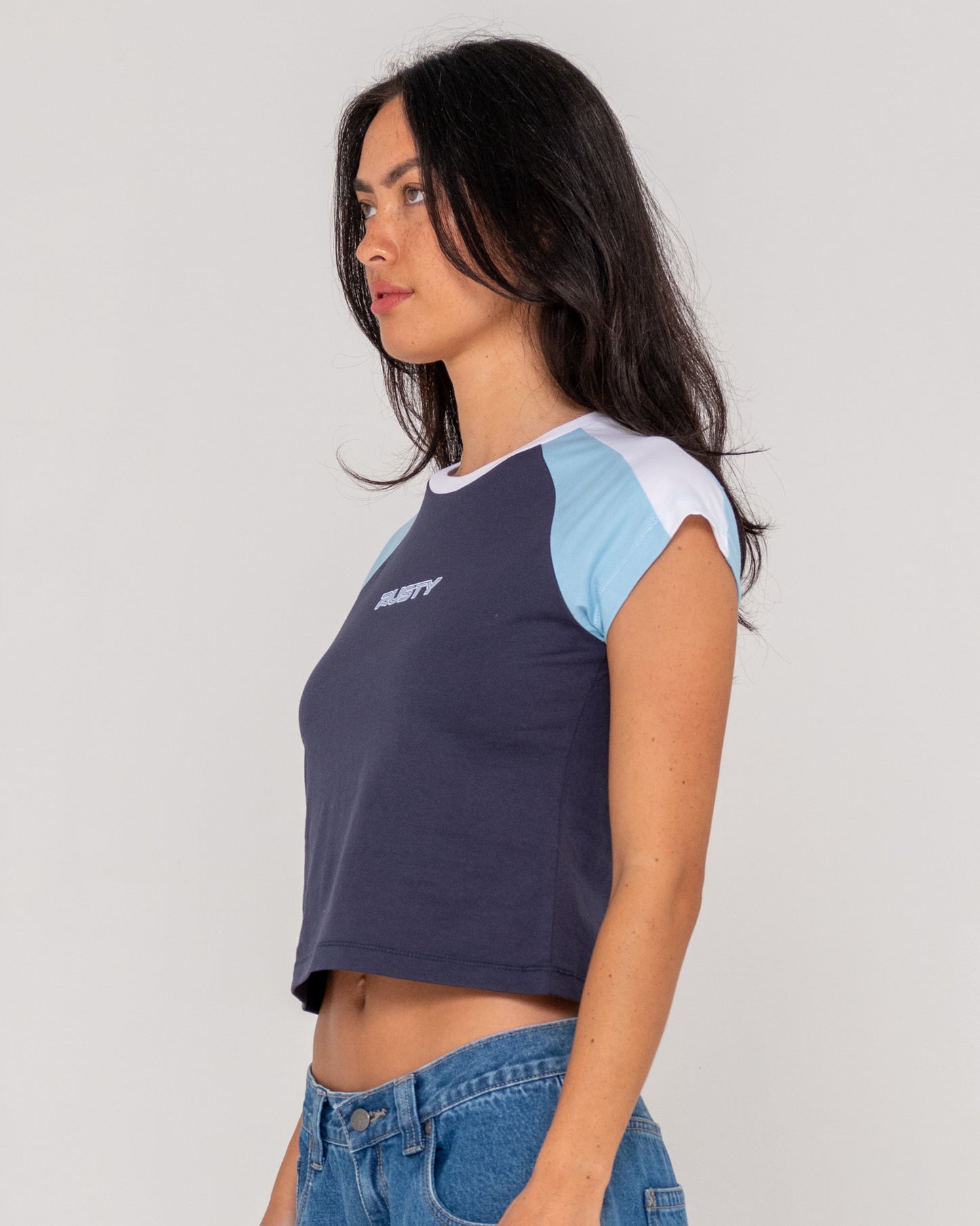 Bradley Mini Cap Sleeve Tee T-Shirt - Navy Blue
