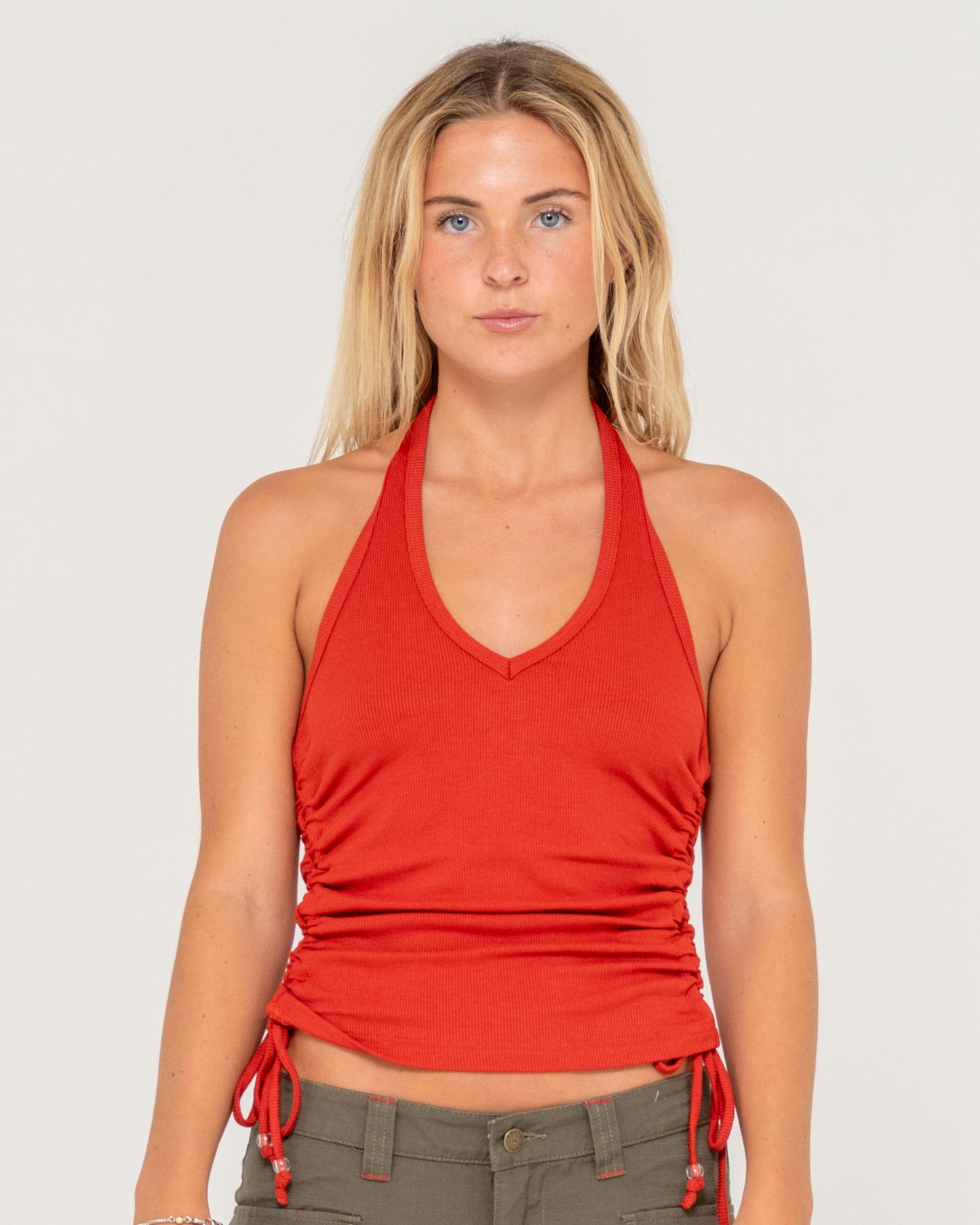 Halter It Up Roughed Top - Burnt Amber