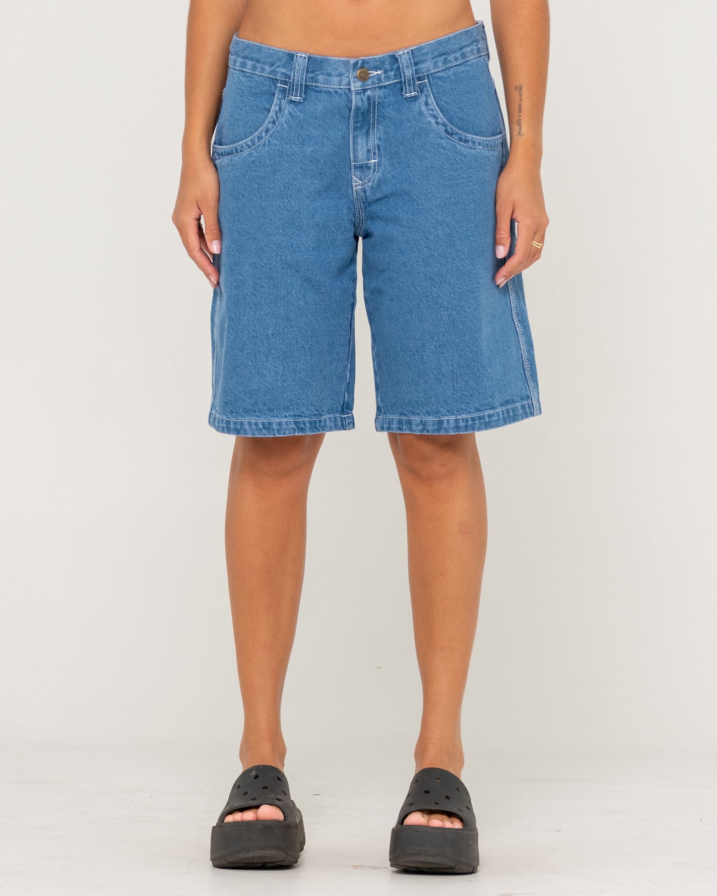 Flip Mommy Tapeless Low Rise Denim Jort Short - Middy Blue