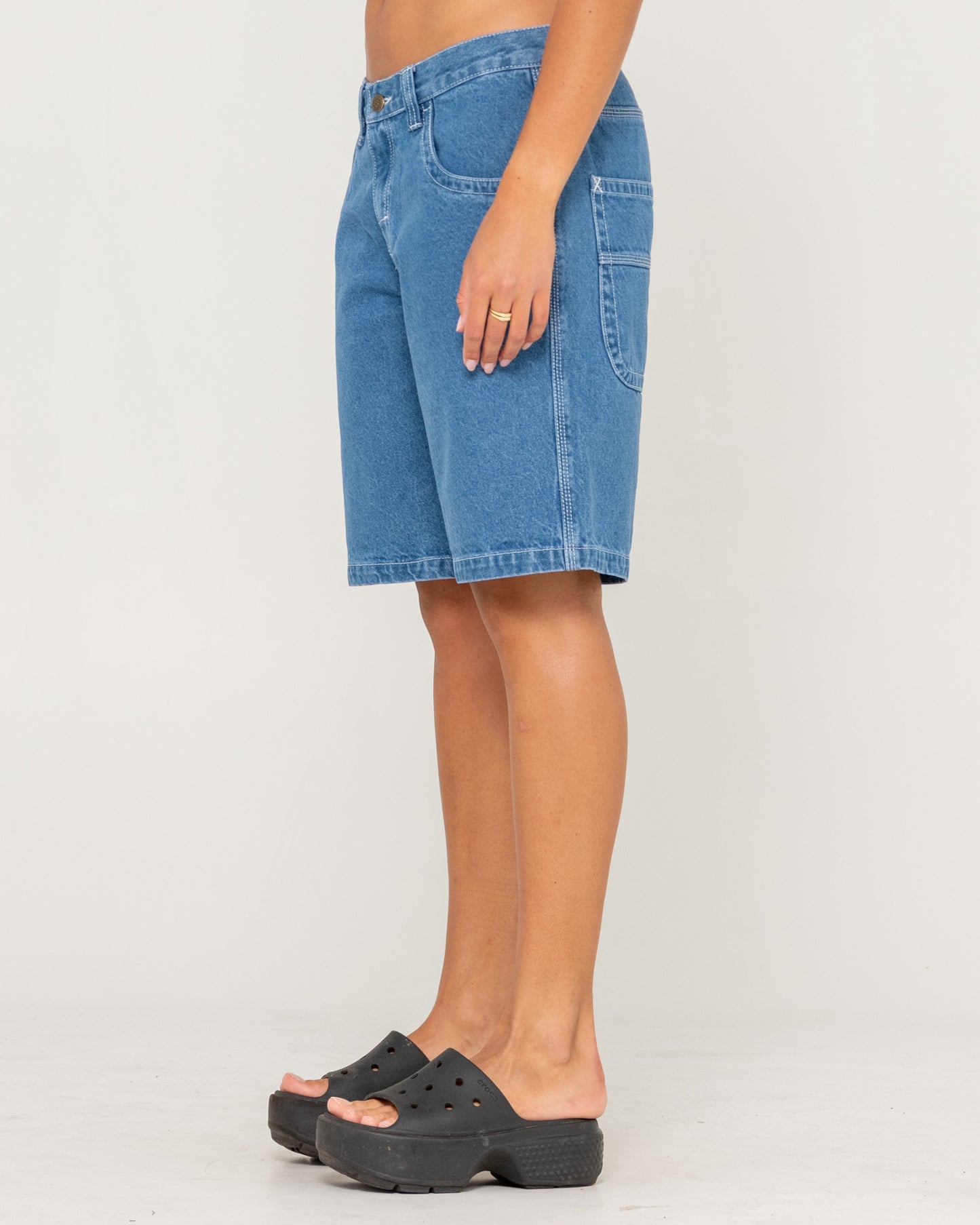 Flip Mommy Tapeless Low Rise Denim Jort Short - Middy Blue