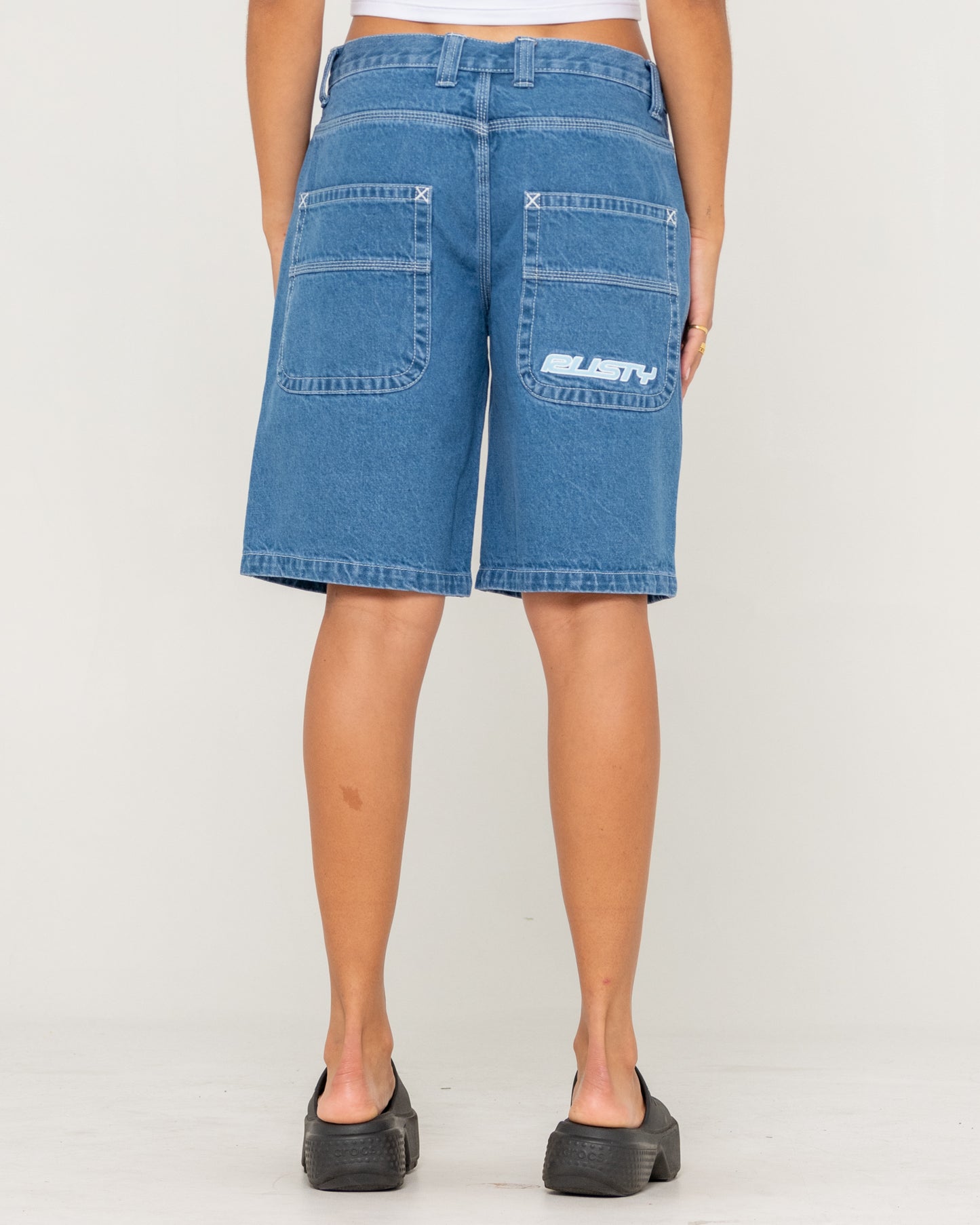 Flip Mommy Tapeless Low Rise Denim Jort Short - Middy Blue
