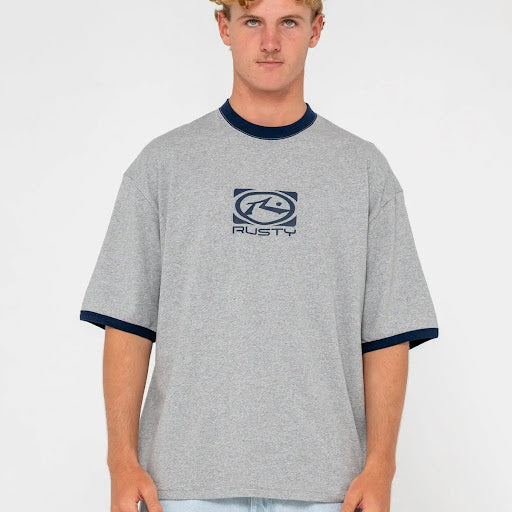 Hyper Ringer Short Sleeve Tee - Grey Marle
