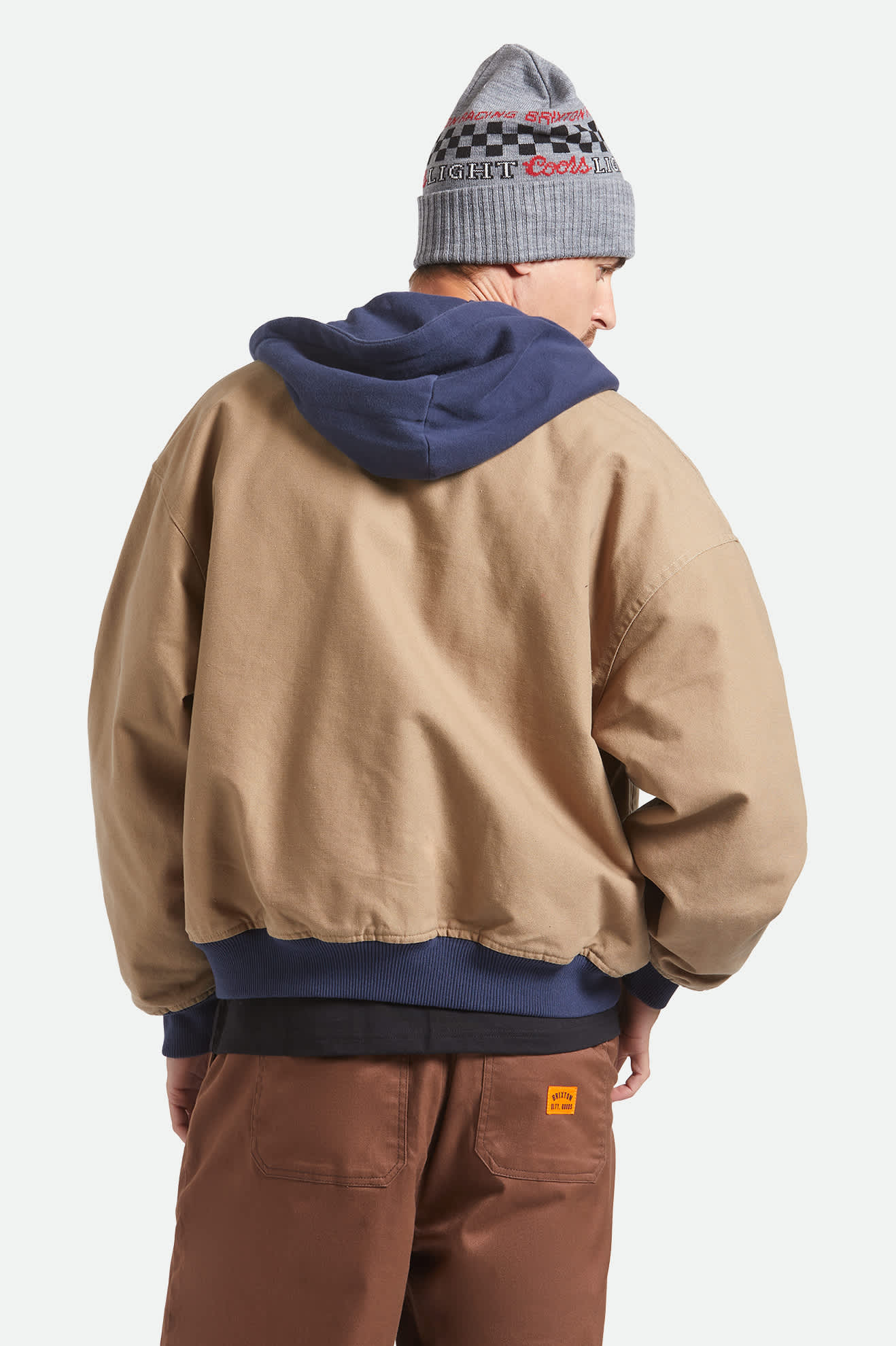 Brixton Canvas Hooded Bomber Jacket