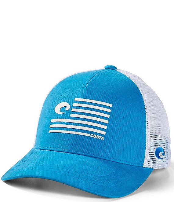 Costa Twill Trucker Pride Logo Hat - Blue