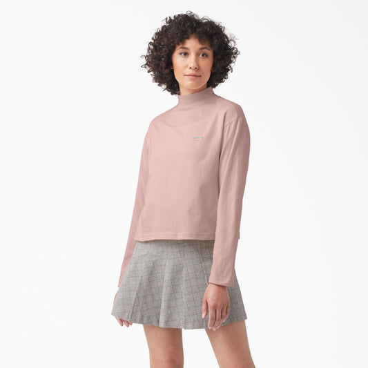 Dickies Women's  Mapleton High Neck L/S Tee - Baby Pink