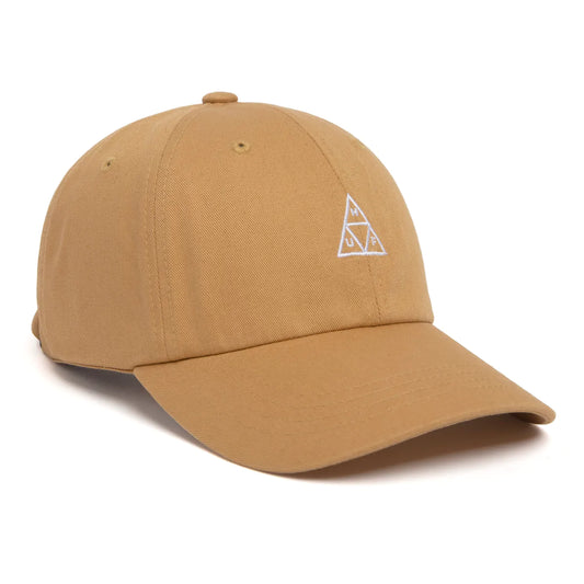 HUF Essentials Triple Triangle Curved Visor 6 Panel Strapback - Toffee