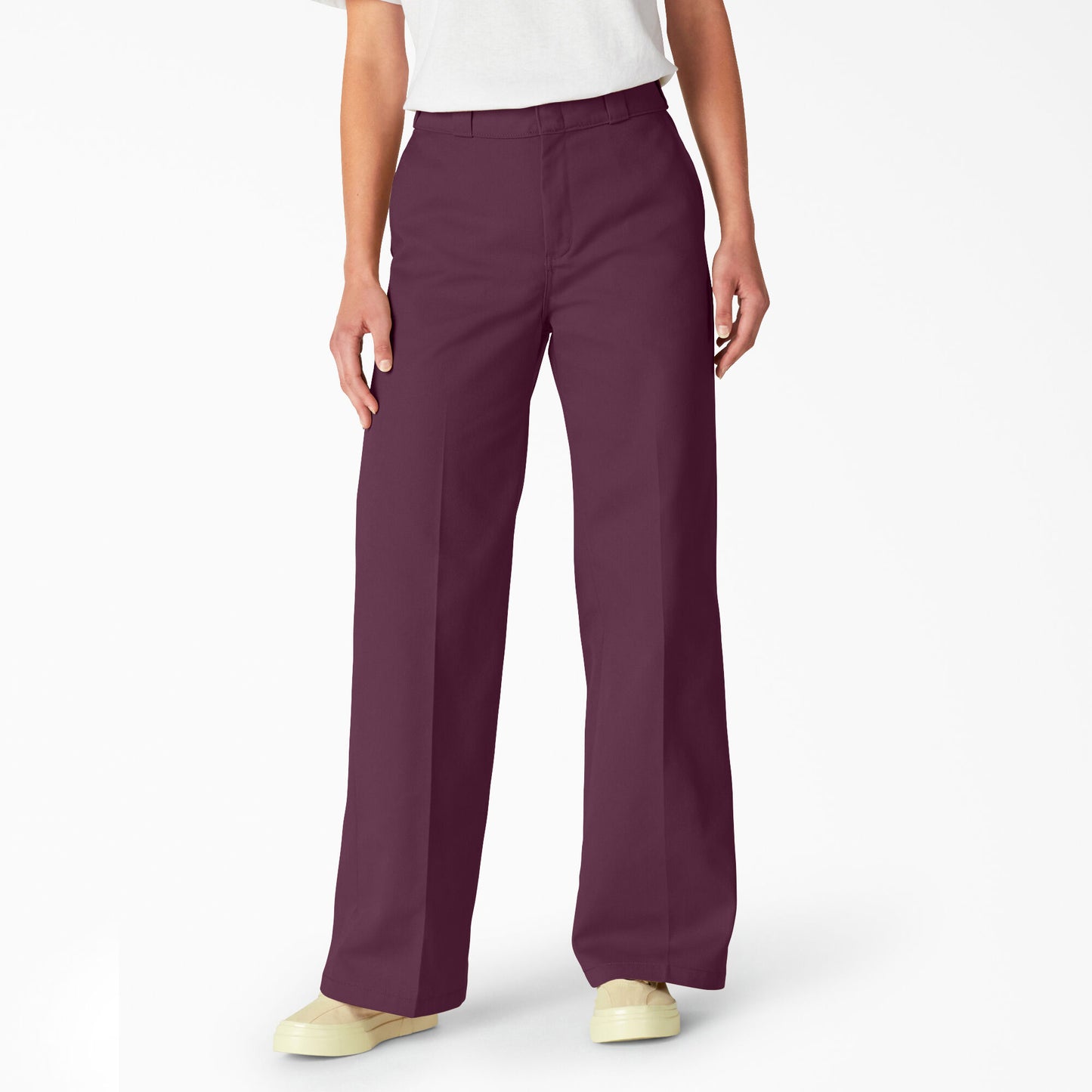 Dickies Women's Stonewashed Wide Leg Work Pant - Grape Wine