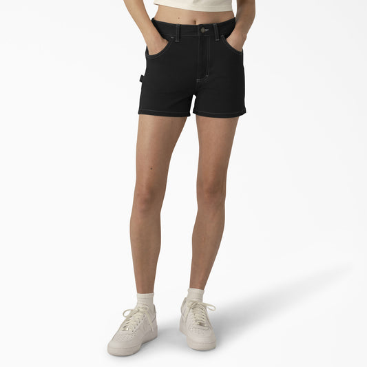 Dickies Women's High Waisted Carpenter Shorts 3" - Black