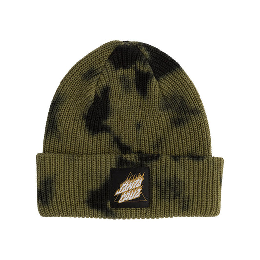 Santa Cruz Flamed Not a Dot Long Shoreman Beanie - Olive Wash