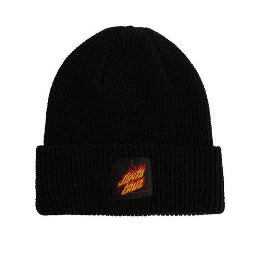 Santa Cruz Flamed Not a Dot Long Shoreman Beanie - Black