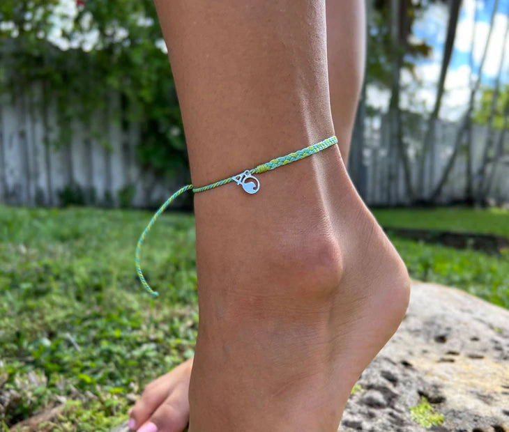 4ocean Green Multi-Colored Braided Anklet