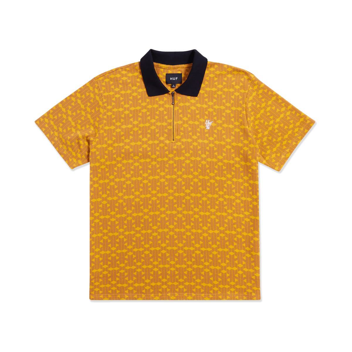 HUF Paradox Zip Polo Shirt - Gold