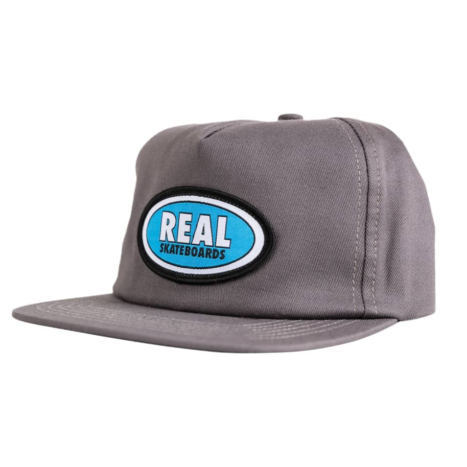 Real Skateboards Oval SnapBack Hat - Charcoal/Blue