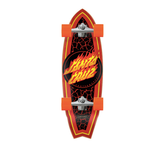 Santa Cruz x Carver Flaming Dot Shark Surf Skate