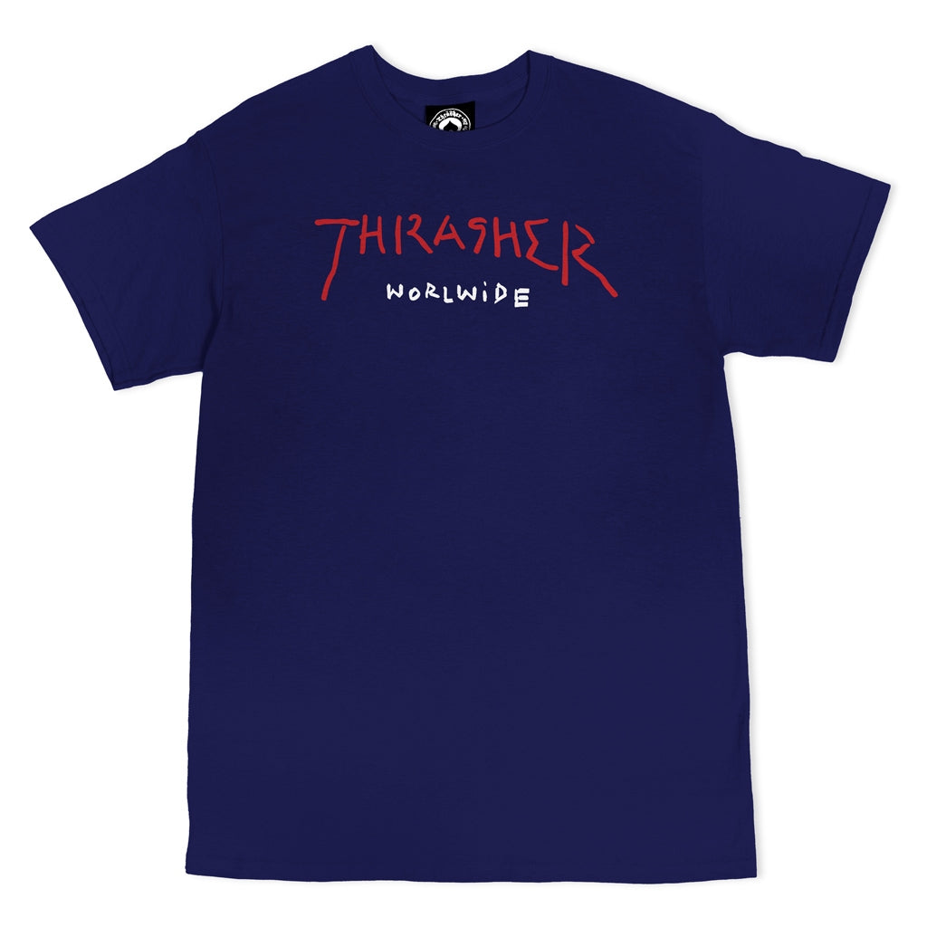 Thrasher Worldwide Tee - Navy / Red