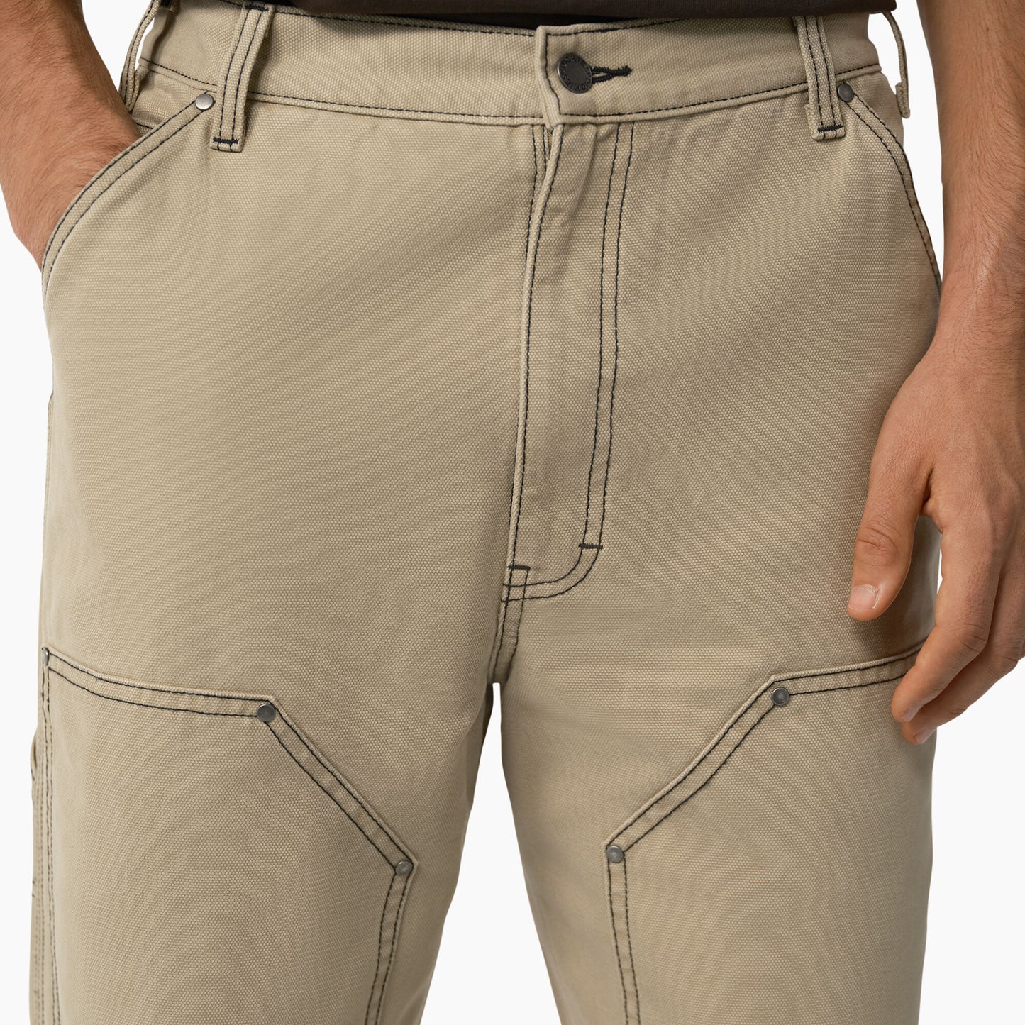 Dickies Contrast Stitch Double Front Pants - Stonewashed Desert Sand/Black