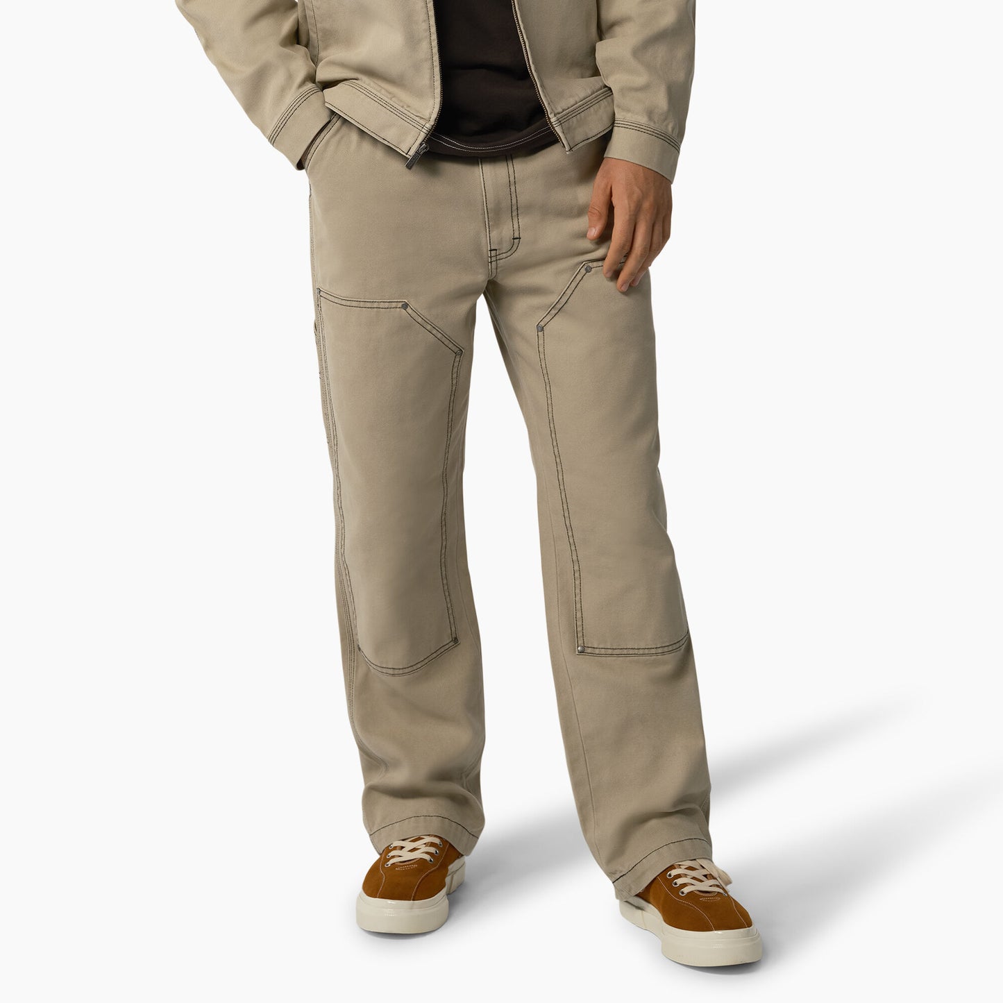 Dickies Contrast Stitch Double Front Pants - Stonewashed Desert Sand/Black
