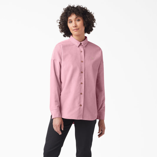 Dickies Women's Halleyville Oversized Corduroy Shirt - Foxglove Pink