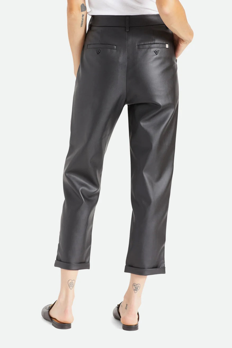 Women's Aberdeen Leather Trouser Pant - Black