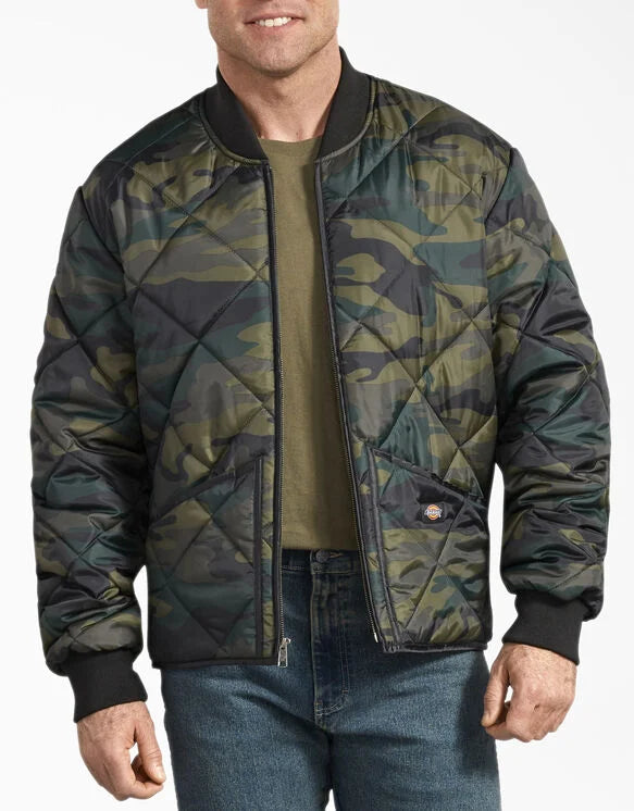 Dickies Diamond Quilted Jacket - Hunter Green Camo