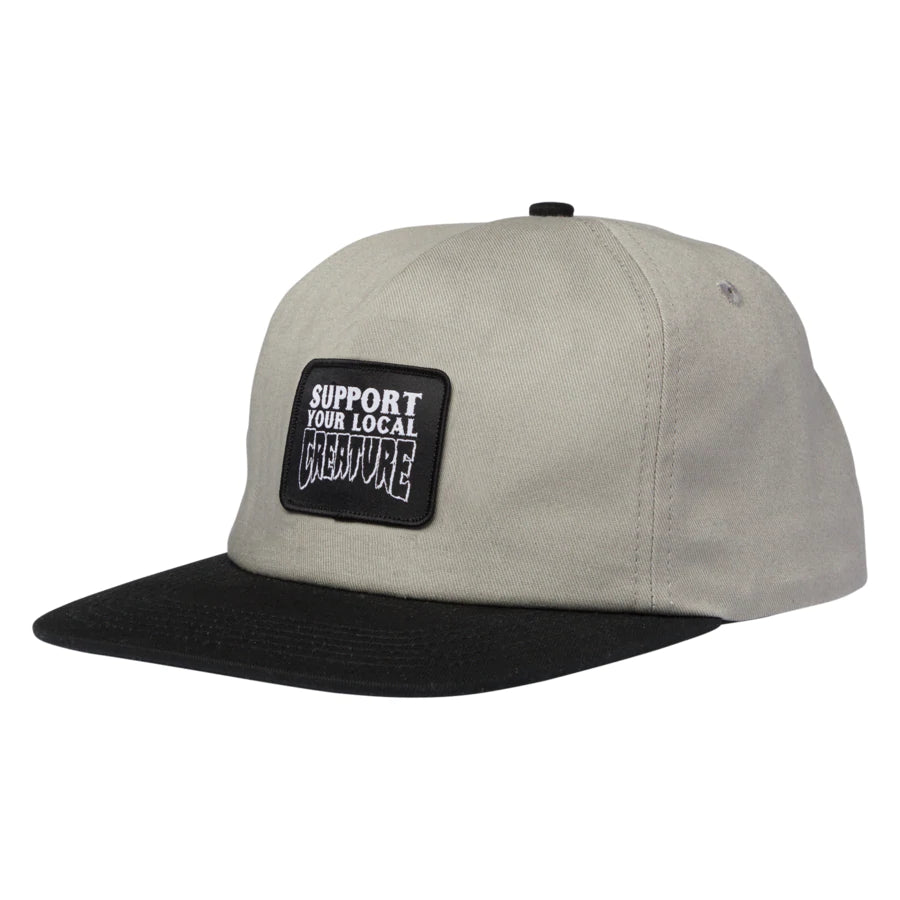 Creature Support Patch Mid Snapback Hat - Grey