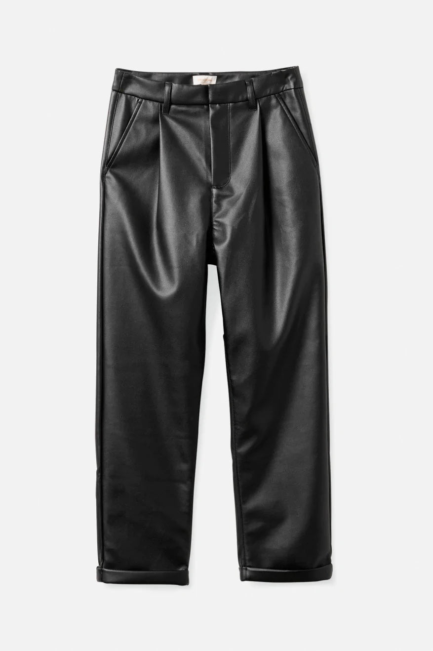 Women's Aberdeen Leather Trouser Pant - Black